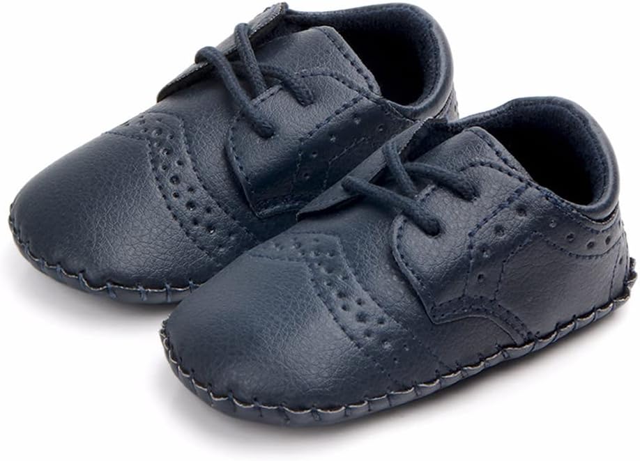 LONSOEN Baby Girls Boys Loafers Prewalker Dress Crib Shoes