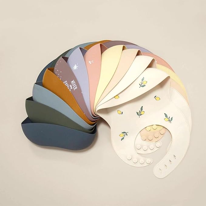 Moonkie Silicone Baby Bibs Set Of 2 | BPA Free Waterproof | Soft Flexible Adjustable Silicone Bibs for Babies & Toddlers(Teal/Kodak)