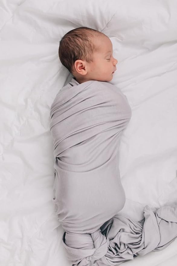 Mebie Baby Stone Stretch Swaddle, Modern and Neutral Swaddle Blanket for Baby Girl or Boy, Soft Baby Blankets, Newborn Swaddle Blanket, 0-3 Month, Comfy Wrap, Baby Essentials & Gifts (47" x 47")