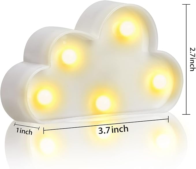 clothmile 3 Pcs LED Cloud Night Light Can Be Hung On The Wall Kids Room Room Light, Suitable for Birthday Party Holiday Decoration Baby Room Nursery Decoration (Cloud)
