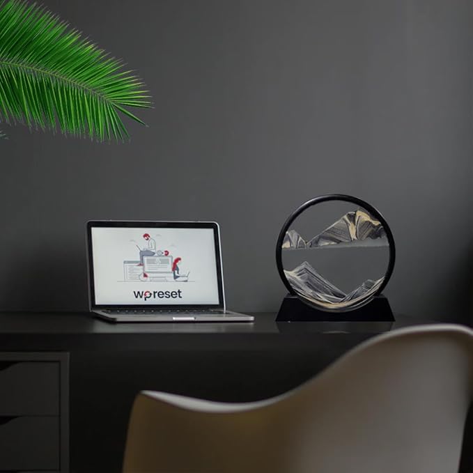 Aoderun Moving Sand Art Picture Round Glass 3D Deep Sea Sandscape in Motion Display Flowing Sand Frame Relaxing Desktop Home Office Work Decor (12", New Black)