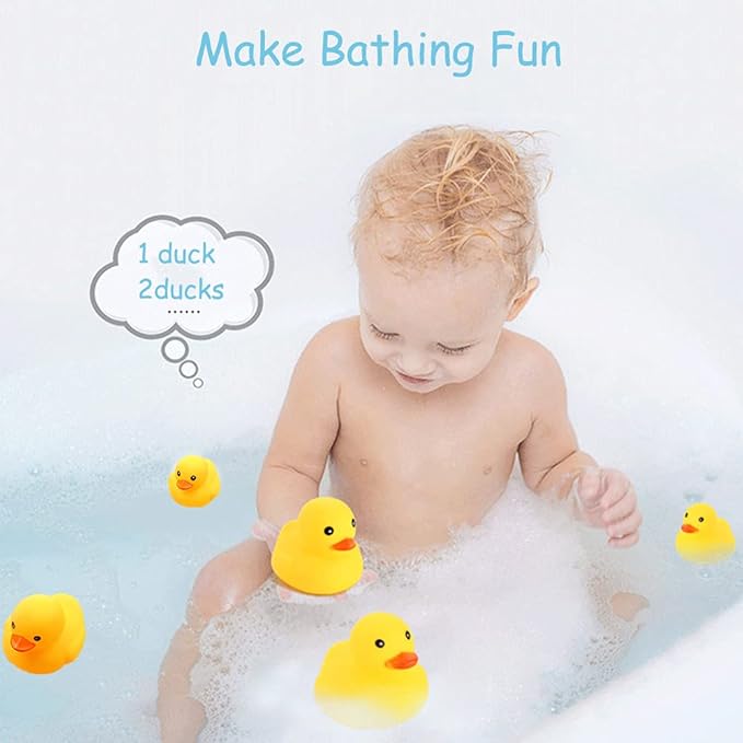 Bath Duck Toys 30 PCS Mini Rubber Ducks Squeak and Float Duckies Baby Shower Toy Party Decoration for Toddlers Boys Girls(1.6'')