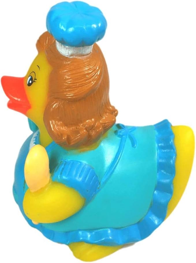 3" Baking Rubber Duck [Sealed Hole, Floats Upright] - Baby Safe Bathtub Bathing Toy