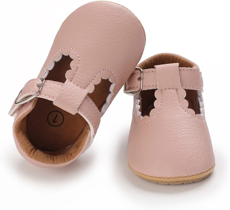 COSANKIM Baby Girls Mary Jane Flats Shoes Anti-Slip Rubber Sole Infant Toddler Princess Wedding Dress Shoes