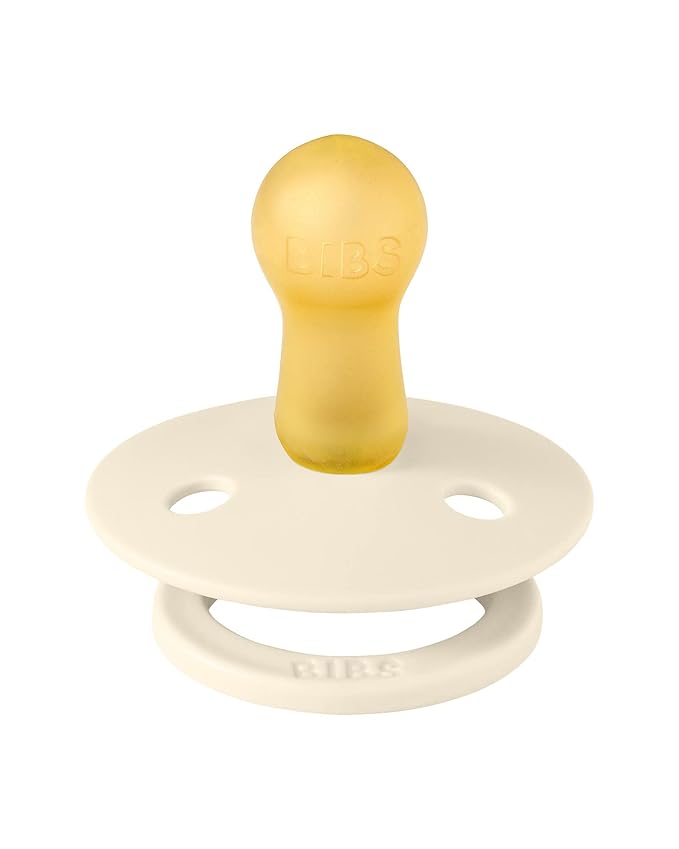BIBS Pacifiers Colour Collection | Natural Rubber Baby Pacifier | Set of 2 BPA-Free Soothers | Made in Denmark | 0+ Months (Pack of 2) | Ivory/Petrol