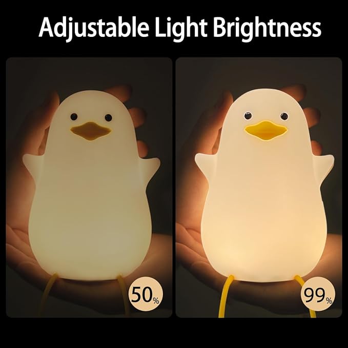 Kids Night Light, Cute Silicone Duck Nursery Lamp for Baby and Toddler,RGB Animal Light for Boys and Girls Gift