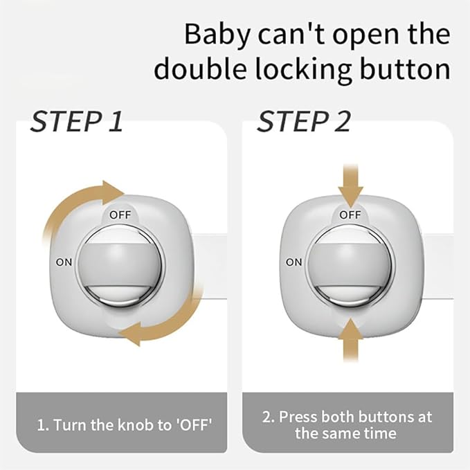 White Baby Proof Cabinet Locks - No Drill Safety Latches for Oven, Dishwasher & Drawers, Adjustable 2-15cm,childproofing safety equipment 3M Adhesive - Rental Friendly (White 2Pack)