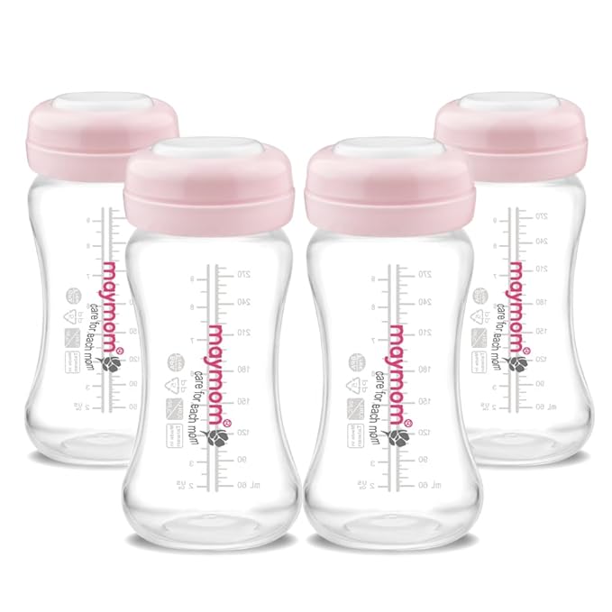 Wide Neck Breastmilk Collection n Storage Bottle 9oz; Re-markable SureSeal Disc. Compatible with Spectra S2 Spectra S1 Spectra 9 Plus and Compatible with Avent Breastpumps (4 ct 280mL, Bottle Only)