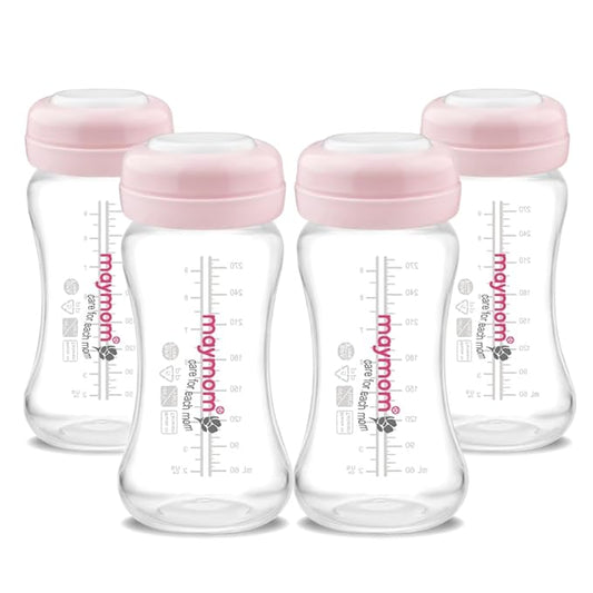 Wide Neck Breastmilk Collection n Storage Bottle 9oz; Re-markable SureSeal Disc. Compatible with Spectra S2 Spectra S1 Spectra 9 Plus and Compatible with Avent Breastpumps (4 ct 280mL, Bottle Only)