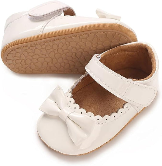 COSANKIM Baby Girls Mary Jane Flats Shoes Anti-Slip Rubber Sole Infant Toddler Princess Wedding Dress Shoes