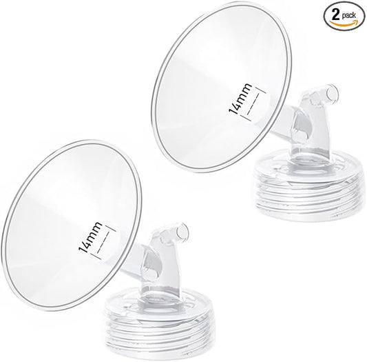 2pcs 14mm Flange Compatible with Spectra S1 S2 9 Plus Synergy Gold Ameda MYA Motif Luna Breast Pump, Replacement to Spectra Pump Parts, Breast Pump Shields 14mm Replace S1 S2 Parts