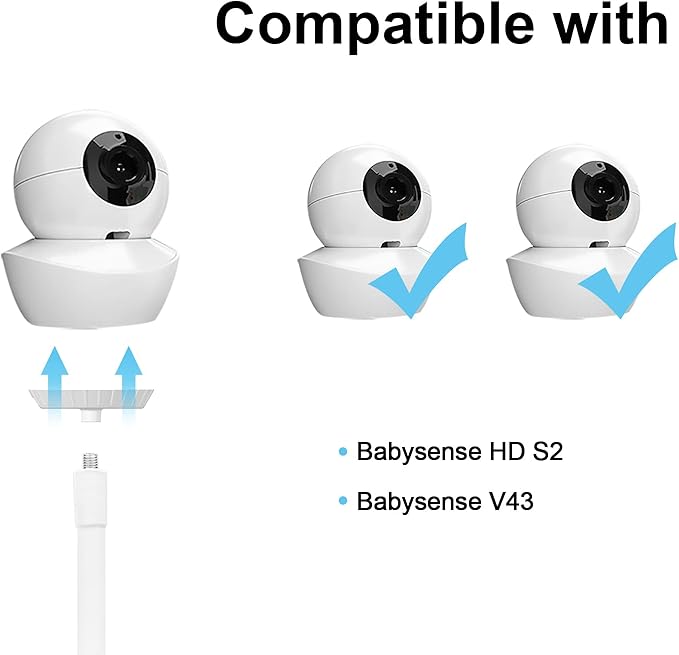 Baby Monitor Mount Compatible with Babysense HD S2/ V43 Monitor and Other Baby Monitor with 1/4 Threaded Hole 15.7 inches Flexible Clip Clamp Mount Long Gooseneck Arm