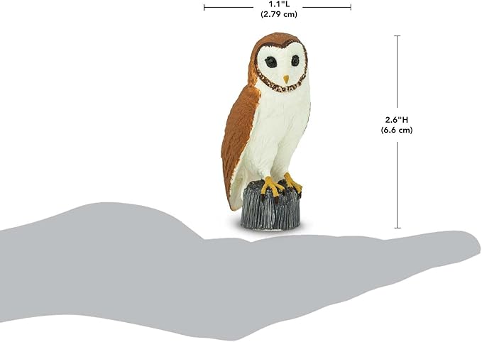 Safari Ltd. Barn Owl Figurine - Detailed 2.75" Plastic Model Figure - Fun Educational Play Toy for Boys, Girls & Kids Ages 3+