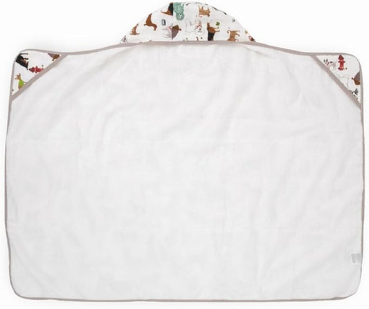 Little Unicorn Premium Hooded Bath Towel| Absorbent Cotton & Terry Blend | Larger Size, 1-6 Years (Woof)