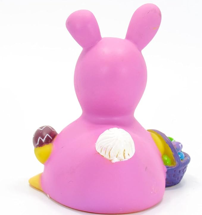 Easter Bunny Pink Rubber Duck Bath Toy | Weighted and Sealed | Safe for Children All Ages | 100's of Styles to Chose | Collect Them All | 3 x 3.5 x 3