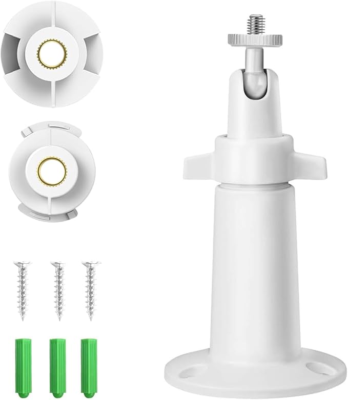 Universal Baby Monitor Wall Mount Holder, Compatible with HelloBaby HB65/HB6550/HB6558/HB66/HB248, ANMEATE SM935E/SM650/Bonoch/ChildsFarm/Eufy Baby Monitor, Adjustable Aluminum Alloy Mount, White