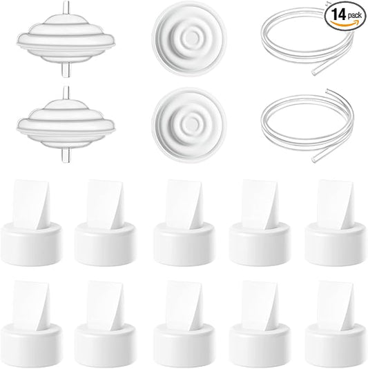 14pack Breast Pump Replacement Parts for Spectra S2, S1, 9 Plus, Synergy Gold,for Spectra Breast Pump Accessories, Replace Duckbill Valves Tubes Backflow Protector Membrane