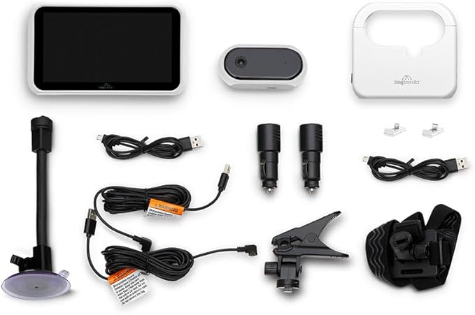 Tiny Traveler Baby Monitor - Tiny Wireless Basic Kit (TT002PBW) with Power Bank - Wireless Baby Car Monitor Camera, 8 Hours Power Bank, Night Vision, Video Record & Share, 5" Touchscreen LCD - White