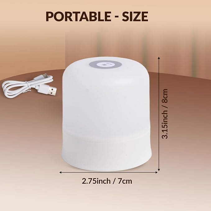 Portable Baby Night Light, 3-Color Dimmable, 2400mAh Rechargeable Touch Nightlight, Small LED Nursery Lamp, for Kids, Adults