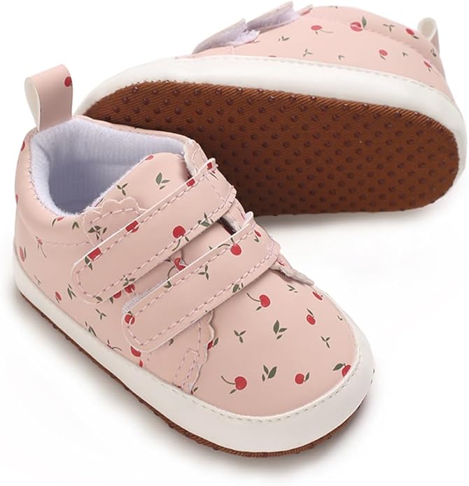 2Pairs Baby Shoes,Boys Girls Non-Slip Rubber Sole Sneakers,Unisex Infant Soft Lightweight First Walking Crib Shoes