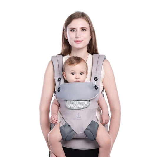 All-Season Ergonomic Baby Carrier, Breathable Baby Carrier Newborn to Toddler (8-33lbs), Toddler Carrier, Infant Carrier with Temperature Control Panel Design (Misty Grey)