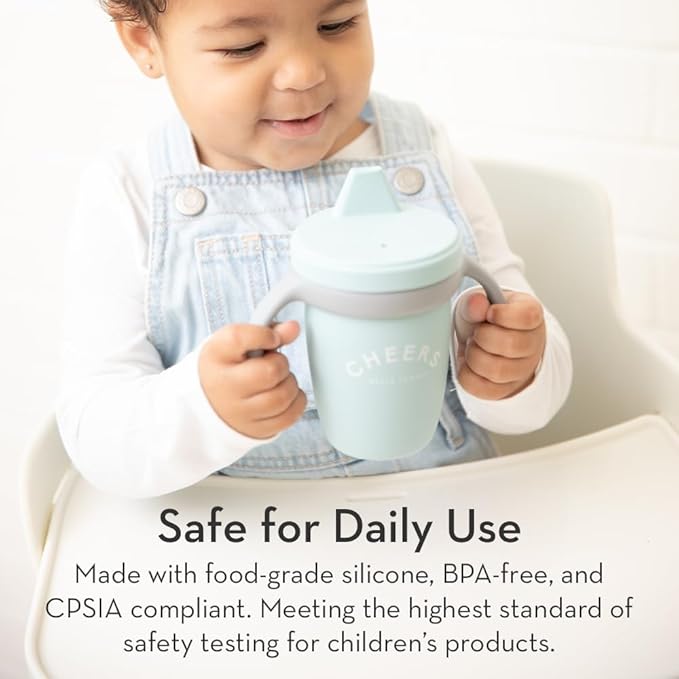 Bella Tunno Sippy Cup, Set of 2 Silicone Training Cups with Transition Handles for Infants, Toddlers & Kids, Babies 6-12 Months & Toddlers 1-3 Years, Boys & Girls, Little Lady & Sippin Pretty, 8 oz