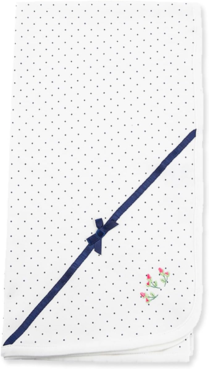 Little Me Blankets for Baby Girls' Swaddling Receiving Blanket, Ivory Rosebud, 30 x 27 Inches