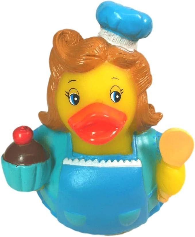 3" Baking Rubber Duck [Sealed Hole, Floats Upright] - Baby Safe Bathtub Bathing Toy