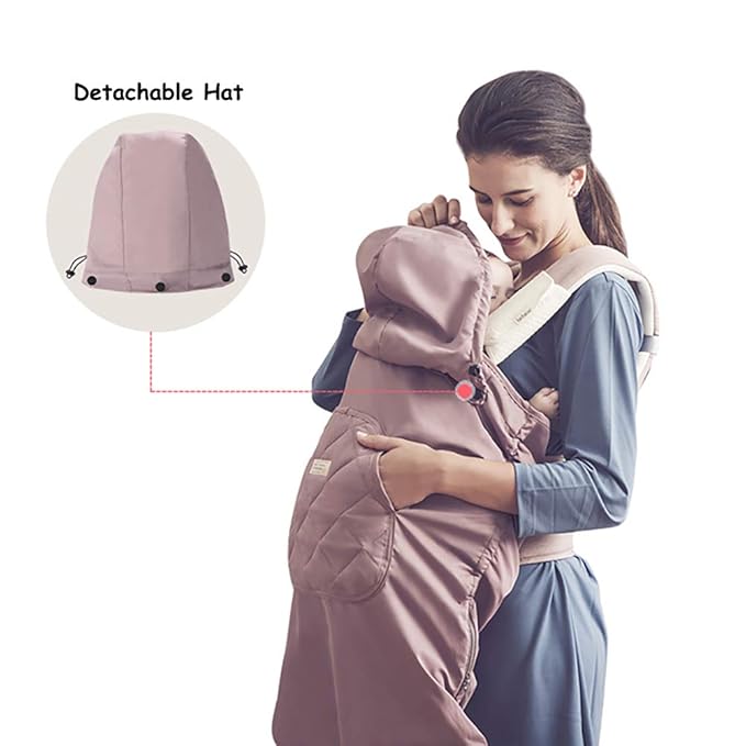 Bebamour Universal Hoodie All Season Carrier Cover for Baby Carrier (Light Pink)