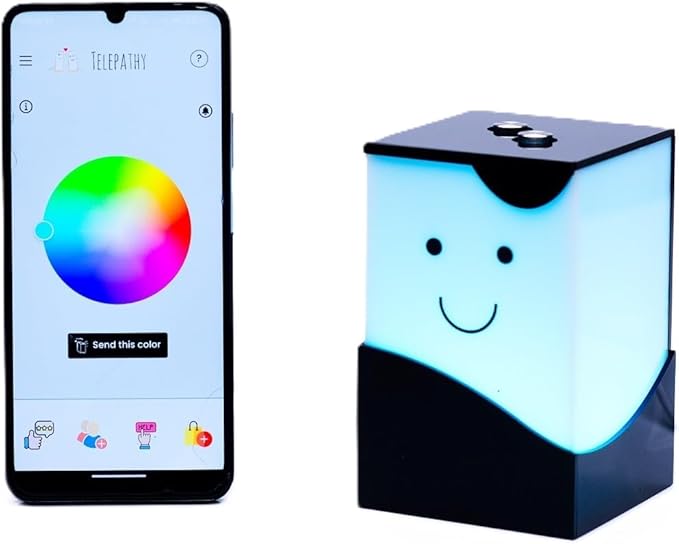 ZOCI VOCI Telepathy Toddlers - Cute Long Distance Lamp - No Subscription Required | Send Color Messages to Loved Ones who Stays Apart | Long Distance Friendship Gifts for Fathers Day (Smile)