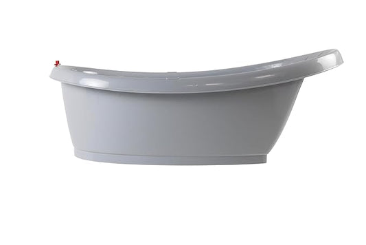BEABA by OKBaby, Onda Baby Bath, Ergonomic Multi-Position tub for Infants and Babies up to 12 Months, Integrated Water Thermometer, Made in Italy, Grey
