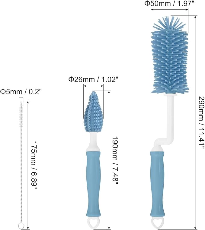 Transparent Baby Bottle Drying Rack with Double Lid and Removable Drain Tray Dust-Proof Baby Bottle Storage Box, Space Saving Baby Bottle Rack Dryer (Blue - Large)