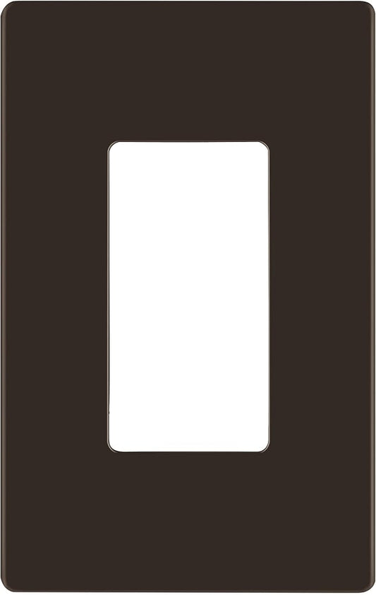 LIDER Matte Finish Decorator Switch Cover, Screwless Wall Plate, Mid-Size 1-Gang 4.88" x 3.11", Unbreakable Polycarbonate Thermoplastic, UL Listed, LSWP-31M-BR, Brown