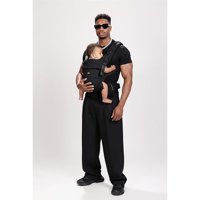 Baby Carrier for Newborns to Toddlers, Adjustable, Ultra-Soft and Weightless, Ergonomic Baby Carrier with Head Support, Baby Travel Gear, Baby Essentials (Black)