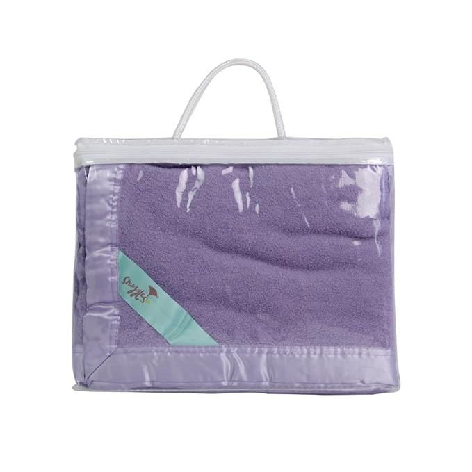 Bamboo Rayon Soft Purple Toddler Security Blanket - Thermal Lavender Baby Blanket with Satin Edging - Perfect for Naps, Car Carrier, Stroller Rides and Travel - 34 x 47 inches - Newborn Baby Blankie