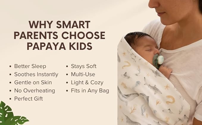 Baby Boy Blankets, Muslin Swaddle Blankets Light Blue & Brown 2-Pack – Soft Viscose derived from Bamboo & Cotton Baby Blankets, 47x43, Breathable Receiving Blankets, Baby Boy Gifts