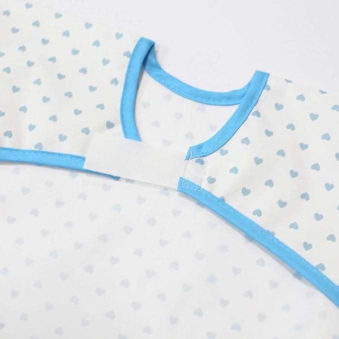 Short Sleeve Waterproof Bib for Toddlers – Feeding Apron for Mealtime, Daycare, Self-Feeding & Messy Play, Baby Bib