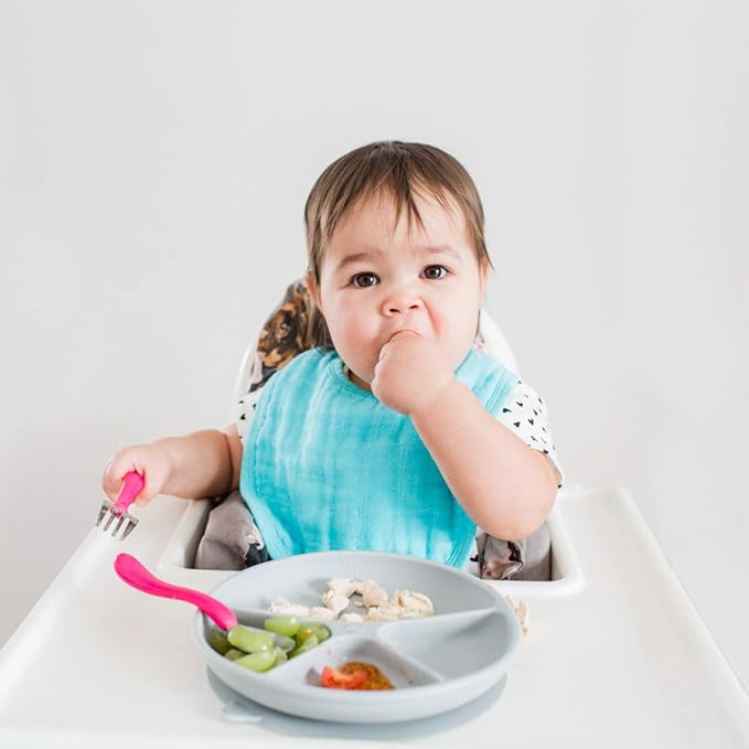 green sprouts Absorbent Organic Cotton Muslin Bibs, 0-12mo Hypoallergenic, STANDARD 100 by OEKO-TEX Certified, Tested for Hormones