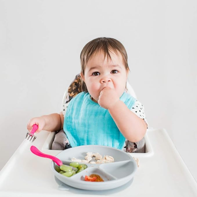 green sprouts Absorbent Organic Cotton Muslin Bibs, 0-12mo Hypoallergenic, STANDARD 100 by OEKO-TEX Certified, Tested for Hormones