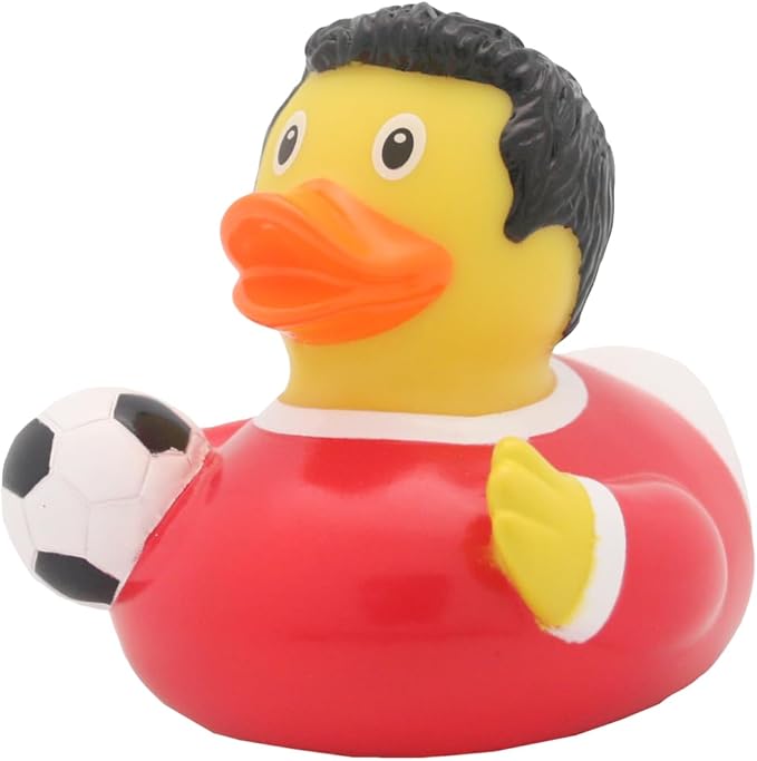 3 Inch Soccer Player Red Bath Toy, Car Dashboard Decoration