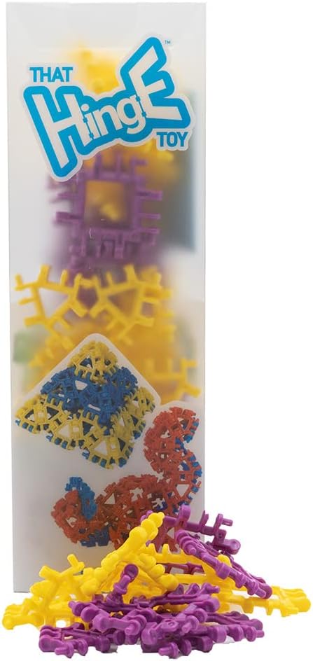 That Hinge Toy 82 Piece Yellow + Purple Set, Animal + More STEM Construction Toy Building Set