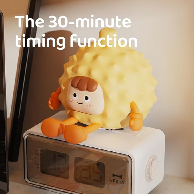 LED Durian Night Light, 3 Level Dimmable Nursery Decor, Cute Lamp Silicone Squishy Light, Rechargeable Bedside Touch Lamp for Breastfeeding Toddler Baby Kids Decor