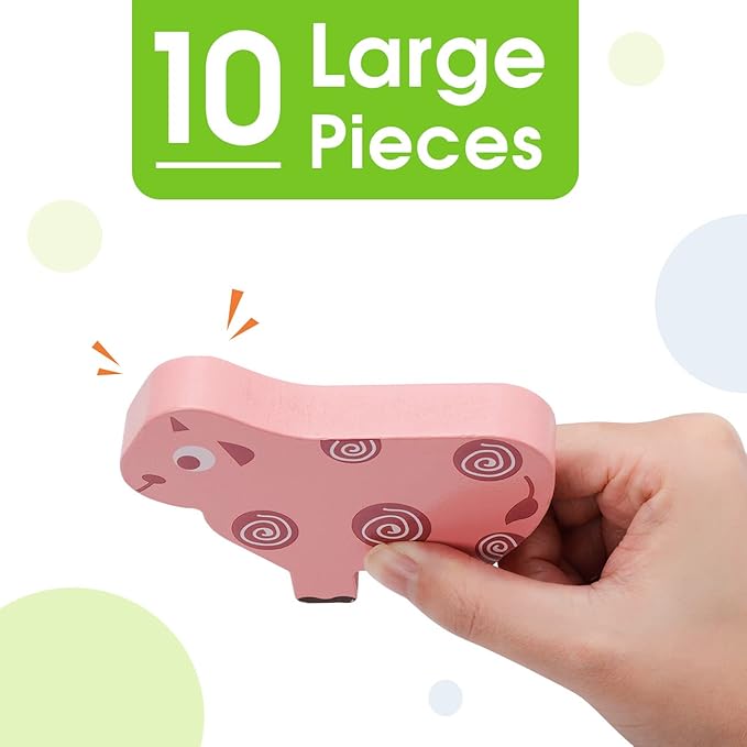 Montessori Toys for 2 3 4 Year Old Boys & Girls, Wooden Animal Stacking Blocks for Toddlers 1-3 – Building Blocks Game Stacking & Sorting Toys Ages 2-4 Toddler Birthday Gifts