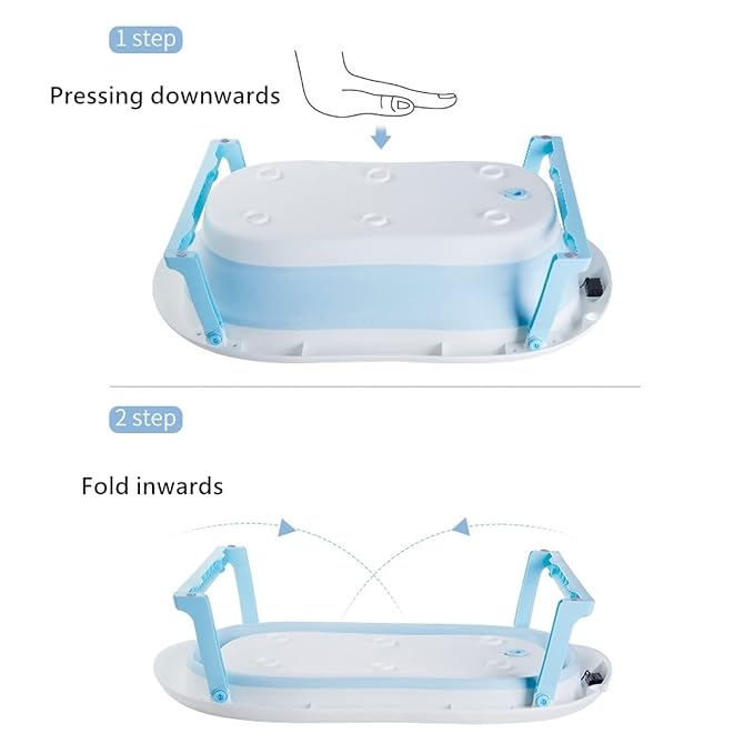 Baby Bath Foldable Newborn Tub with Soft Bath Mat and Real Time Water Temperature Display, Pink