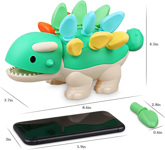 Baby Sensory Toys Toddler Montessori Learning Fine Motor Skills Toy for 6 9 12 18 Month One Year Old Boy Birthday Gift Kid Sorting Stacking Color Recognition Dinosaur Age 1 2 3 4 Educational Toys