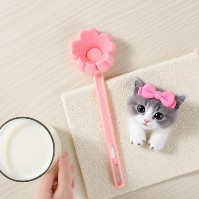 Bottle Soft Brush -Sponge Bottle Brush Soft and Easy to CleLong Bottle Brush Cleaner for Narrow Neck Bottles, Flexible Foam Bottle Cleaning Brush for Water Bottles, Vases, Baby Bottles, and Morean