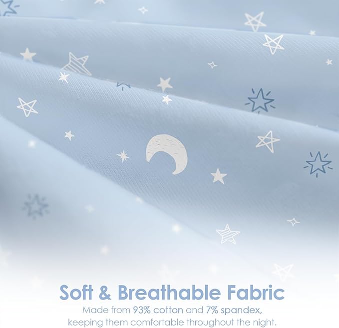 Baby Swaddle 0-2 Months, Cotton Arm-In Zipper Sleep Sack, Wearable Blankets Wrap for Newborn Infant Girls, Boys (Elephant, Star Moon, Pack of 2)