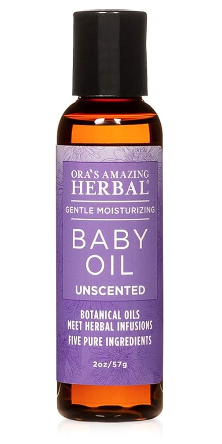 Ora's Amazing Herbal Travel Size Natural Baby Oil, Calendula Oil for Baby, Infant Massage, Cradle Cap, Hair Oil, Multipurpose Baby Oil, OAHerbal