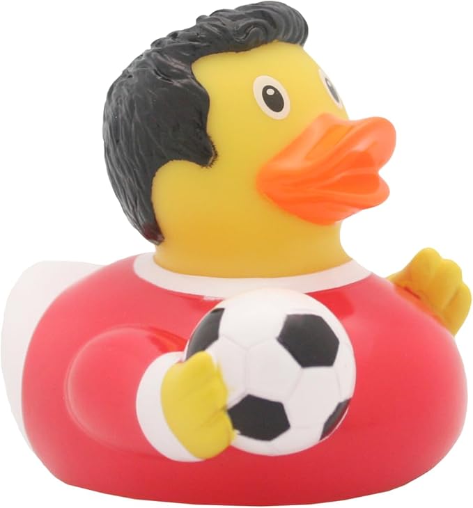 3 Inch Soccer Player Red Bath Toy, Car Dashboard Decoration