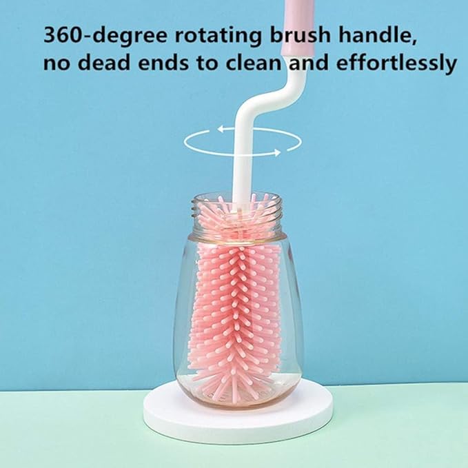 Baby Bottle Drying Rack Storage with 3 Brush, Nursing Bottle Storage Box Organizer with Cover, Portable Kitchen Cabinet Organizer, Durable countertop Dryer (Orange)